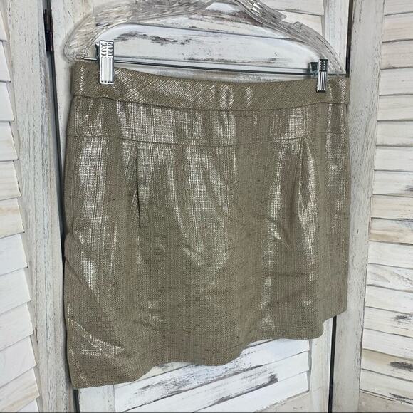 J. CREW COLLECTION Y2K 90s Women's Metallic Gold Mini Skirt NWT 8 Festival Retro - Picture 2 of 8